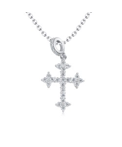 Crystal Cross Silver Necklaces SPE-3762